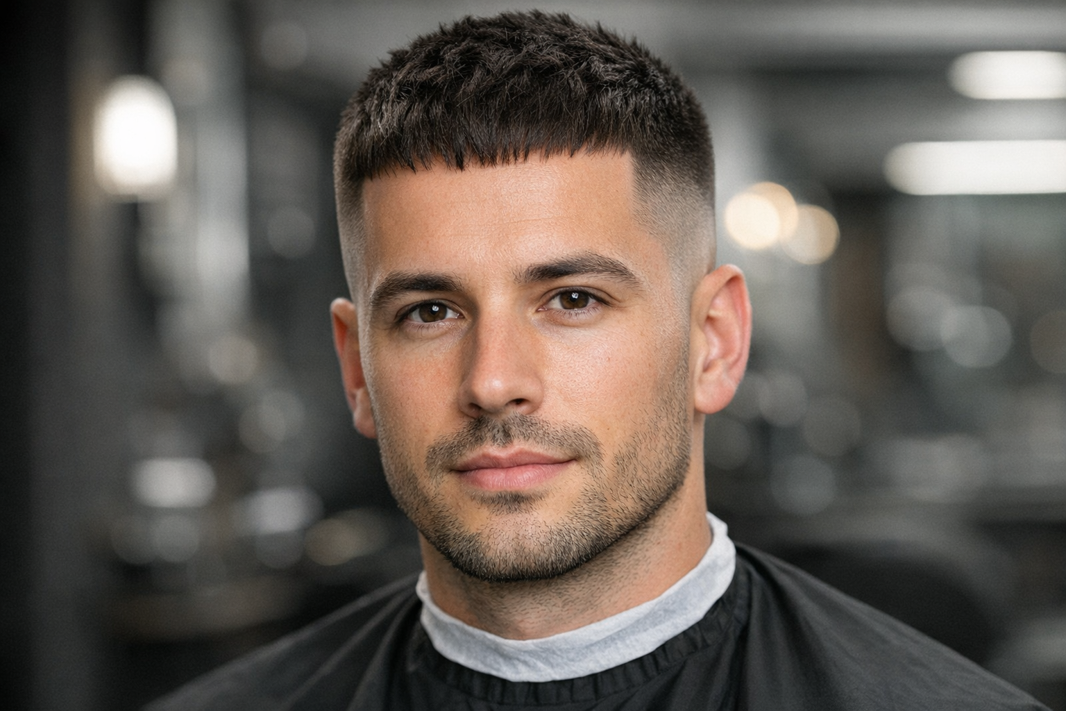 Man with textured crop hairstyle for oval face shape