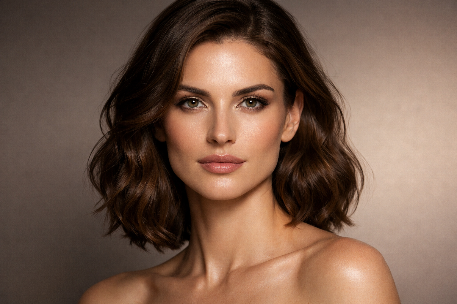 Woman with square face shape and defined jaw